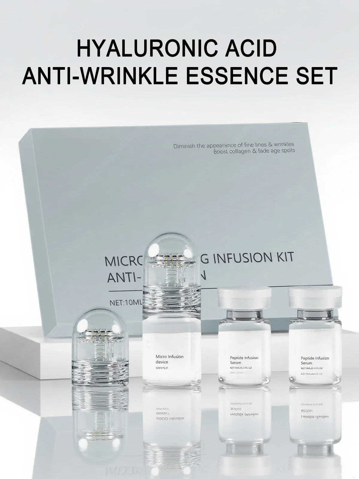 Hyaluronic Acid Anti-wrinkle Essence Hydrate Moisturize Firm Clean Pores Set