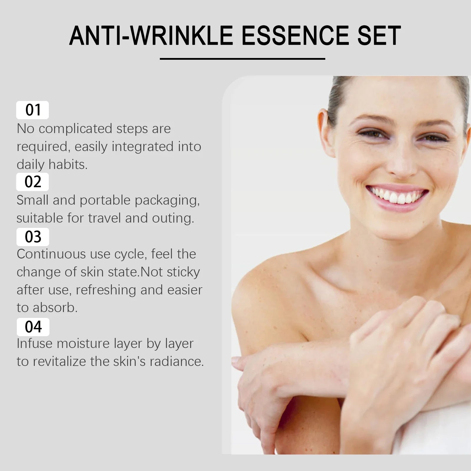 Hyaluronic Acid Anti-wrinkle Essence Hydrate Moisturize Firm Clean Pores Set