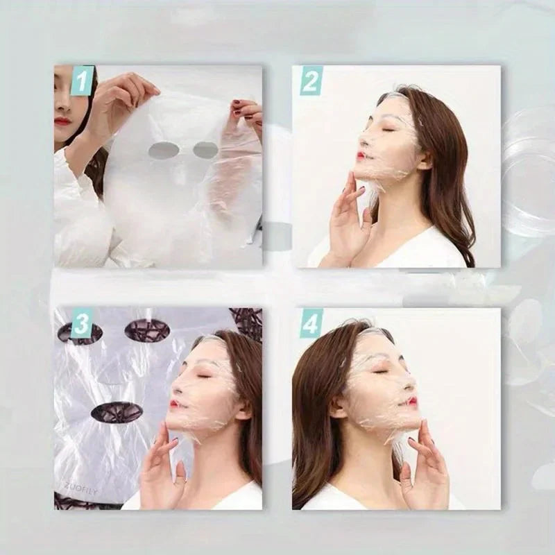 100 Clear Mask Sheets - Skincare Essentials for a Glowing Complexion - Disposable Hydrating Mask Facial Treatment Too face QIWU