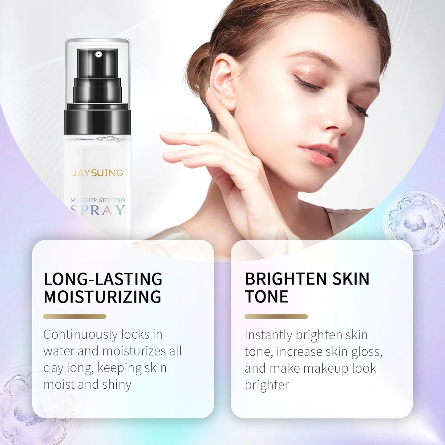 Makeup Setting Spray Hyaluronic Acid Moisturizing Hydrate Oil Control Long-Lasting Sweatproof Refreshing Quick Fixer Cosmetics