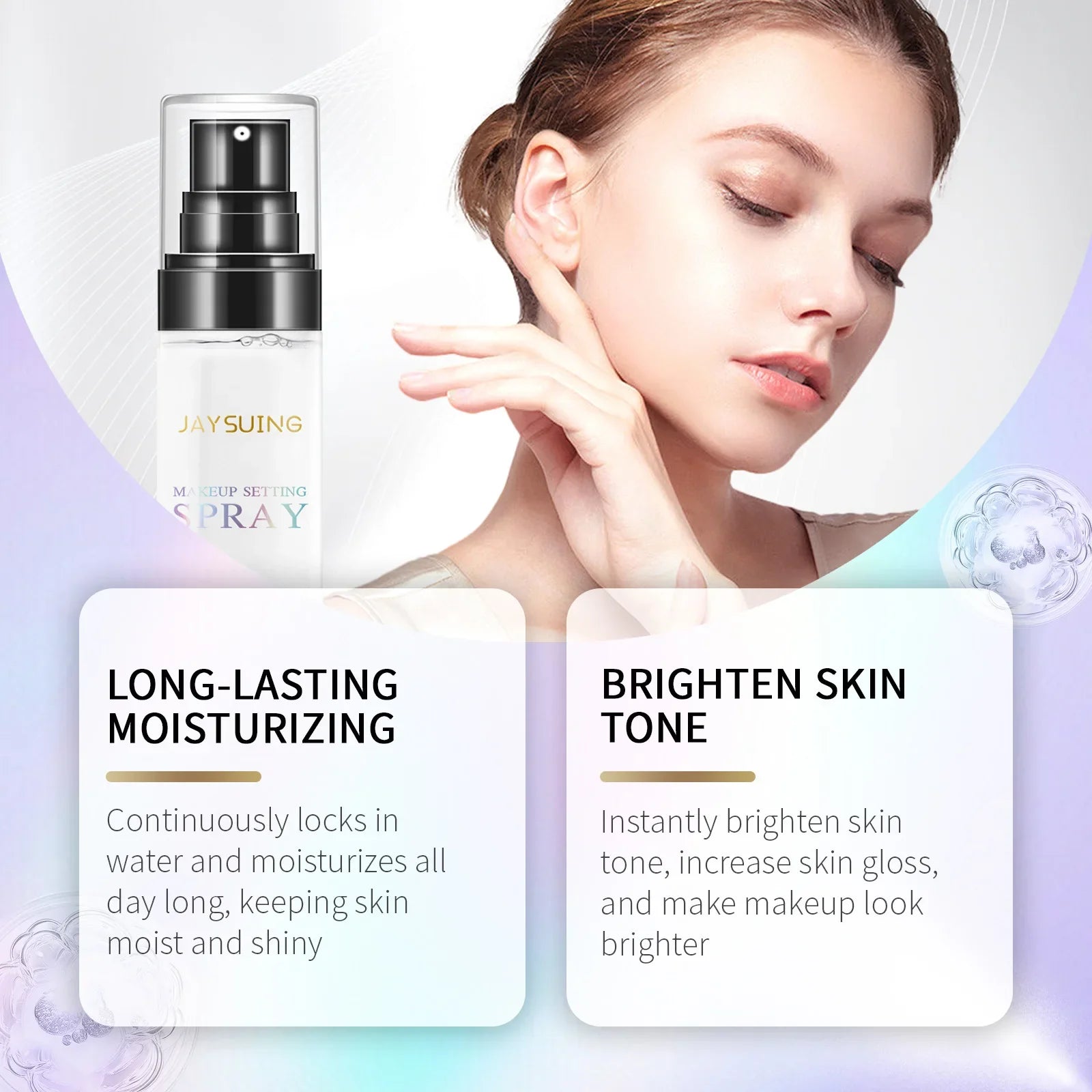 Makeup Setting Spray Hyaluronic Acid Moisturizing Hydrate Oil Control Long-Lasting Sweatproof Refreshing Quick Fixer Cosmetics