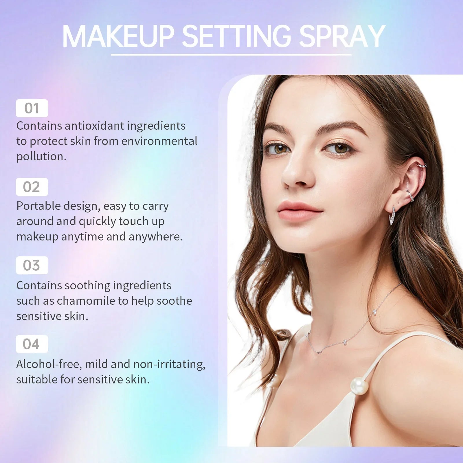 Makeup Setting Spray Hyaluronic Acid Moisturizing Hydrate Oil Control Long-Lasting Sweatproof Refreshing Quick Fixer Cosmetics