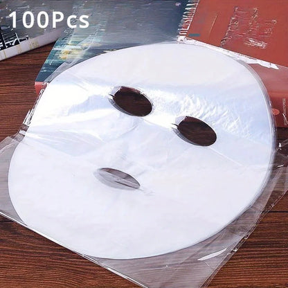 100 Clear Mask Sheets - Skincare Essentials for a Glowing Complexion - Disposable Hydrating Mask Facial Treatment Too face QIWU